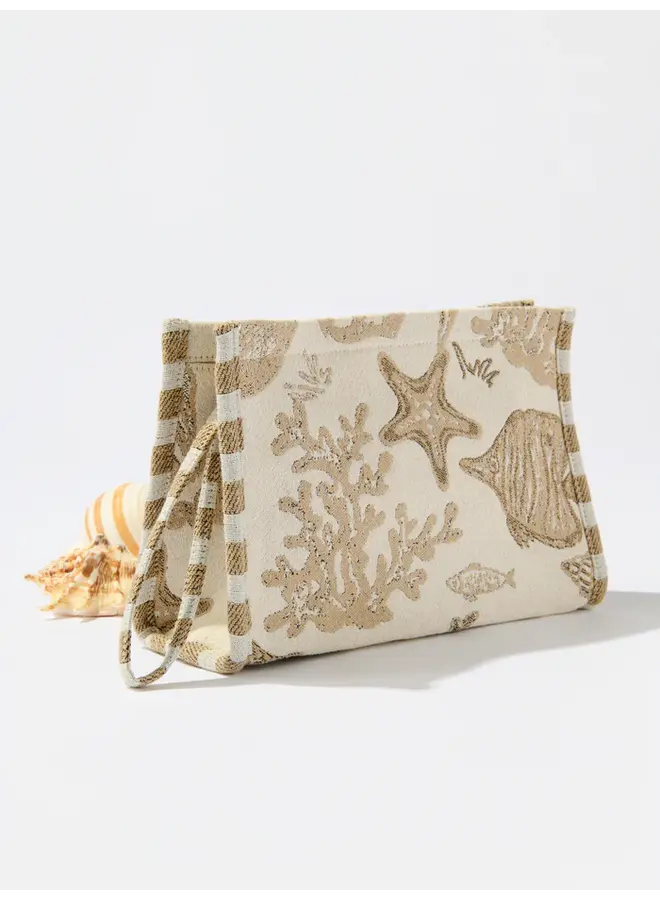 Coastal Jacquard Wristlet Pouch