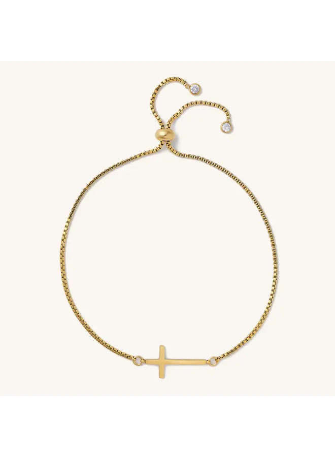 Cross Slider Bracelet - Gold