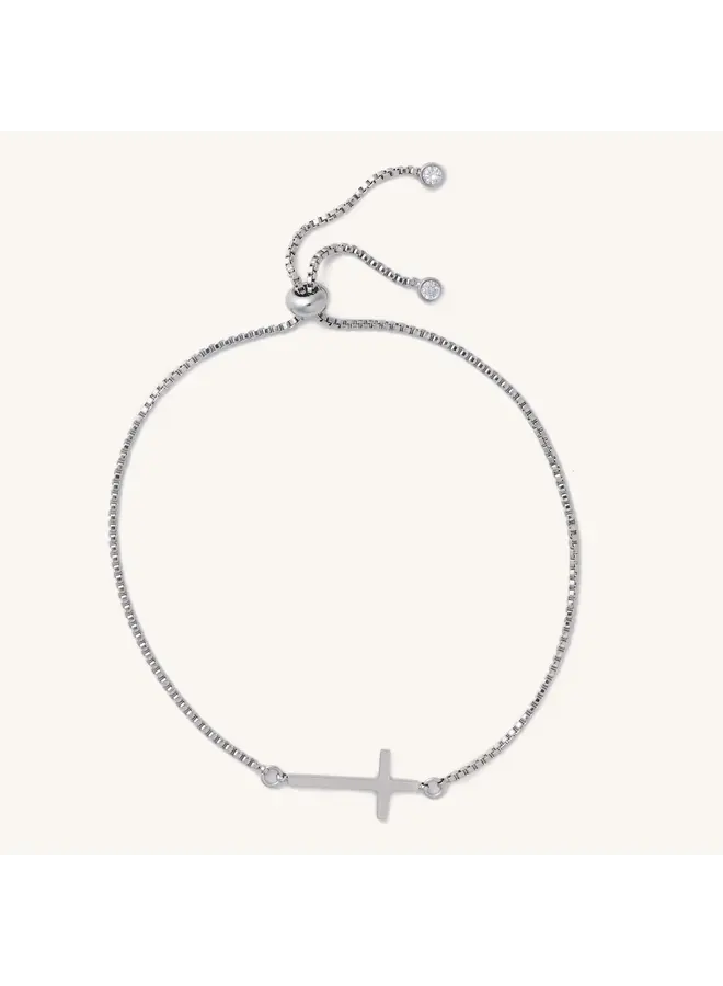 Cross Slider Bracelet - Silver