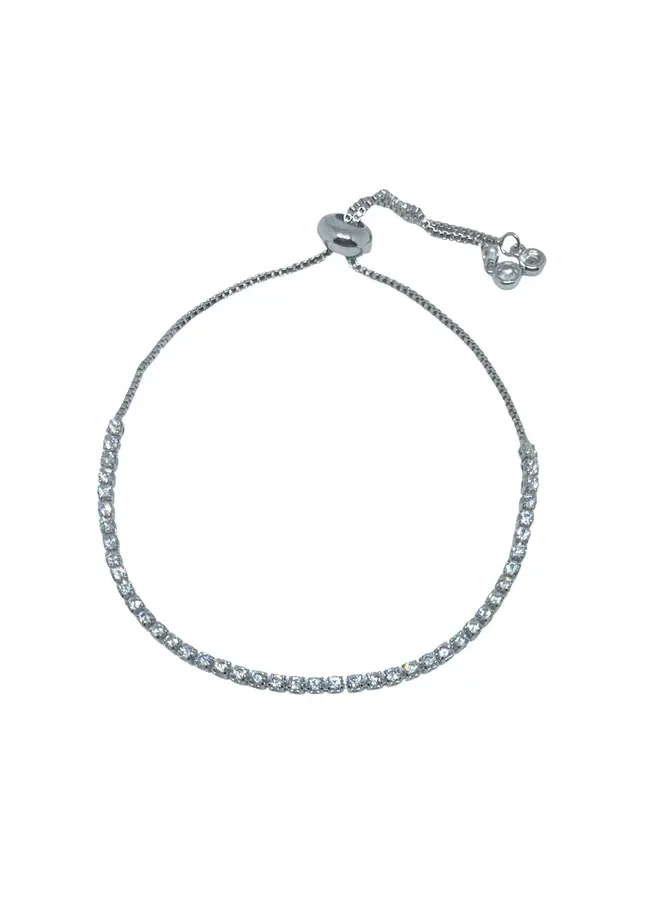 Steph Silver Diamond Chain Slider Bracelet