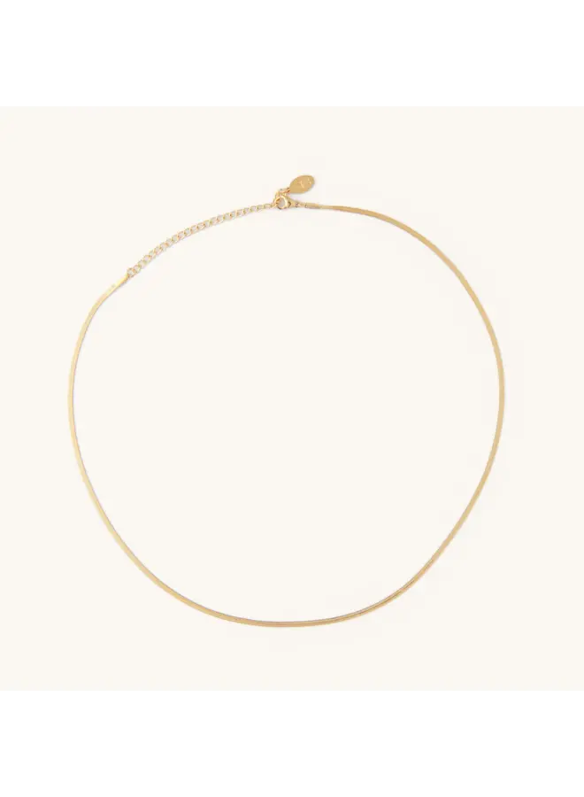 Micro Gold Herringbone Necklace