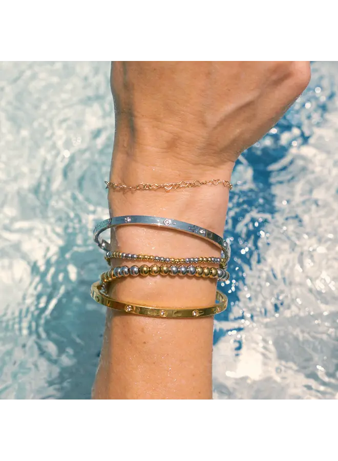 Mini Corinne Silver Bangle Bracelet