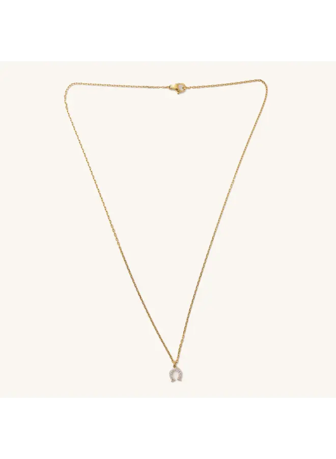 Gold Lucky Horseshoe Necklace