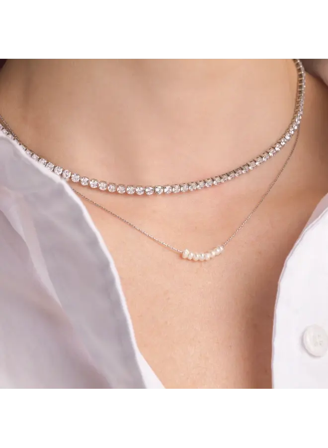 Stella Silver Tennis Necklace