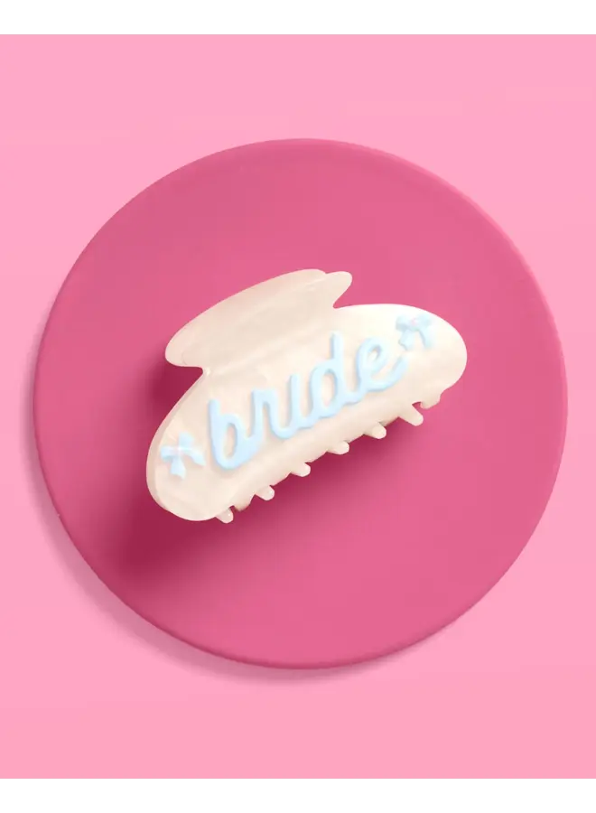 Bride Acrylic Claw Clip - Blue Writing