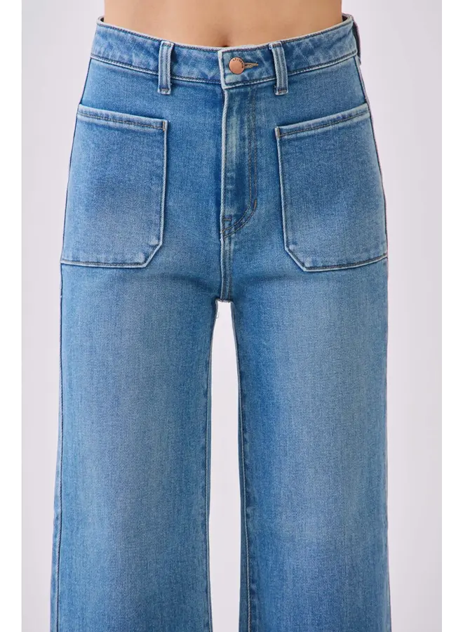 Enzo Diamond Pocket Wide Leg Flare