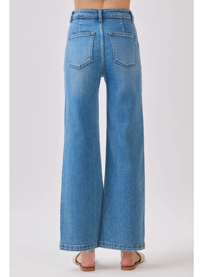 Enzo Diamond Pocket Wide Leg Flare