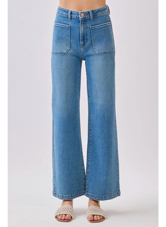 Enzo Diamond Pocket Wide Leg Flare