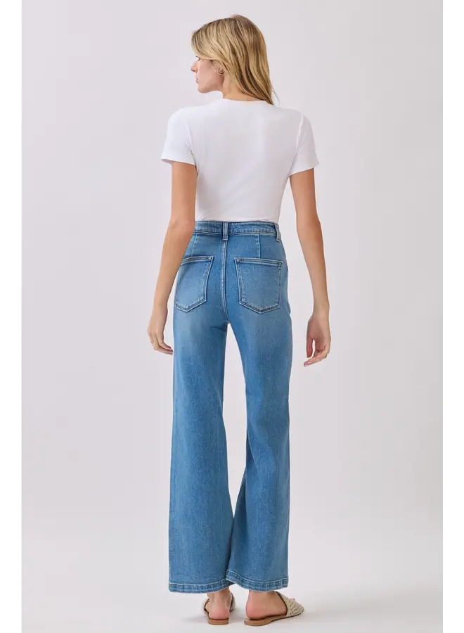 Enzo Diamond Pocket Wide Leg Flare