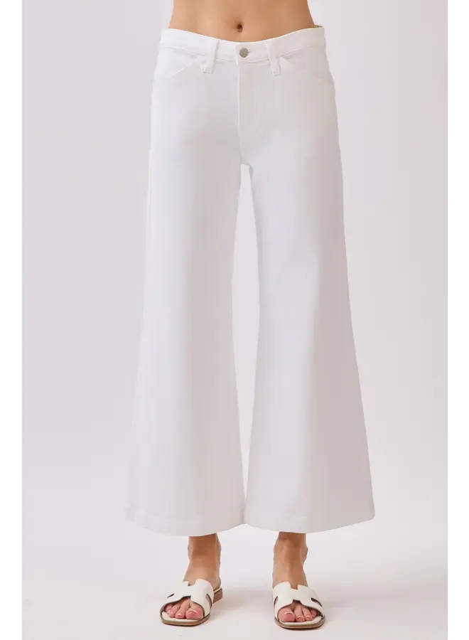 Genoa Slant Pocket Crop Jean - White -