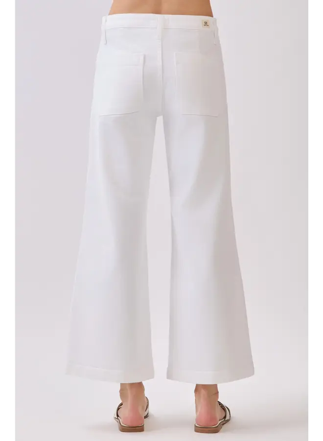 Genoa Slant Pocket Crop Jean - White -