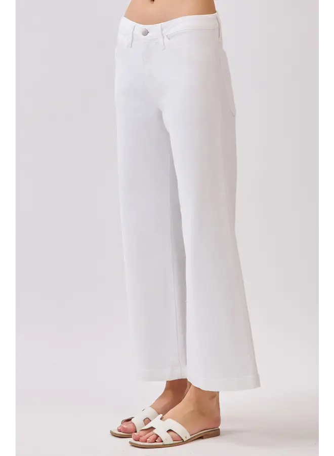 Genoa Slant Pocket Crop Jean - White -