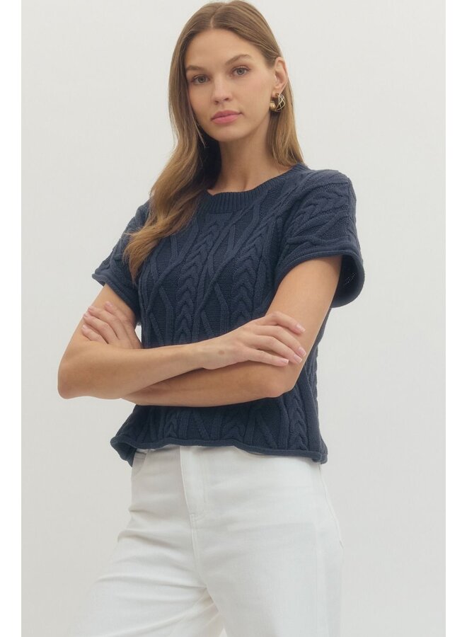 Cable Knit Sweater Tee