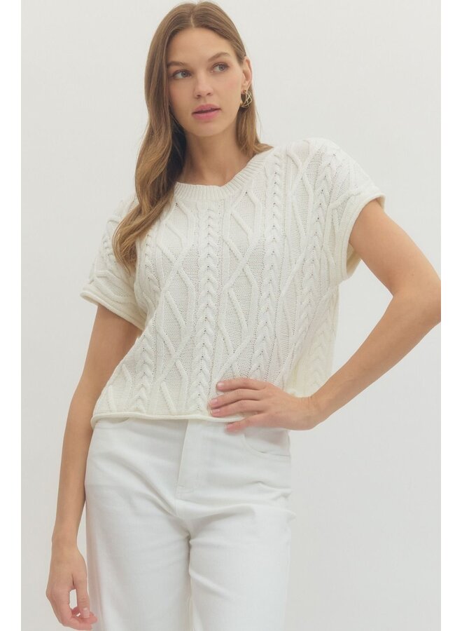 Cable Knit Sweater Tee