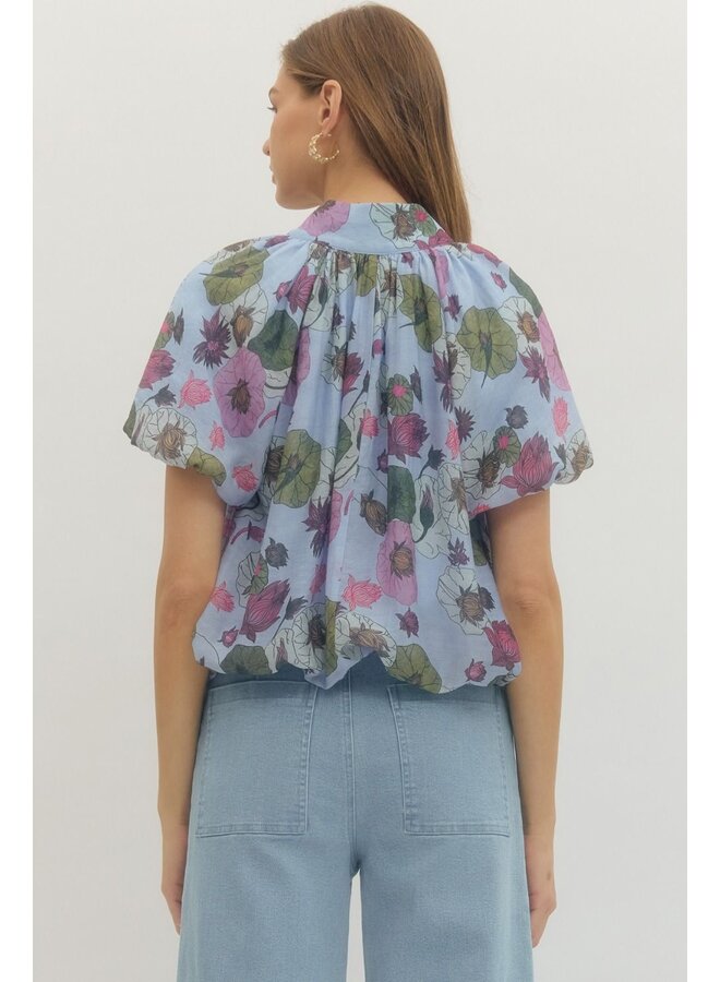 Margot Blue Floral Blouse