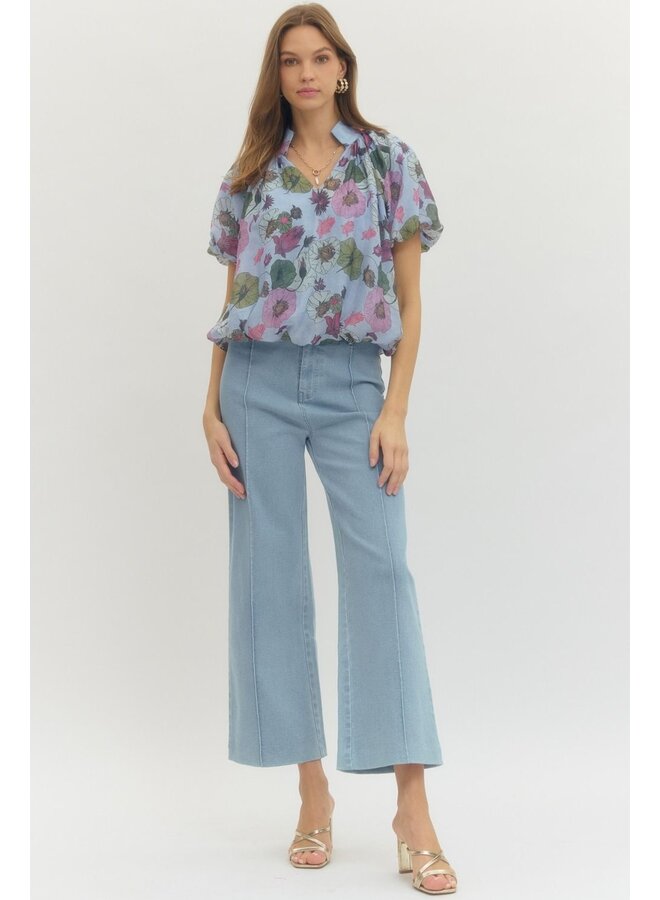 Margot Blue Floral Blouse