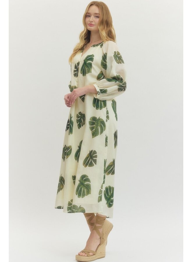 Palm Leaf Vacay Dress