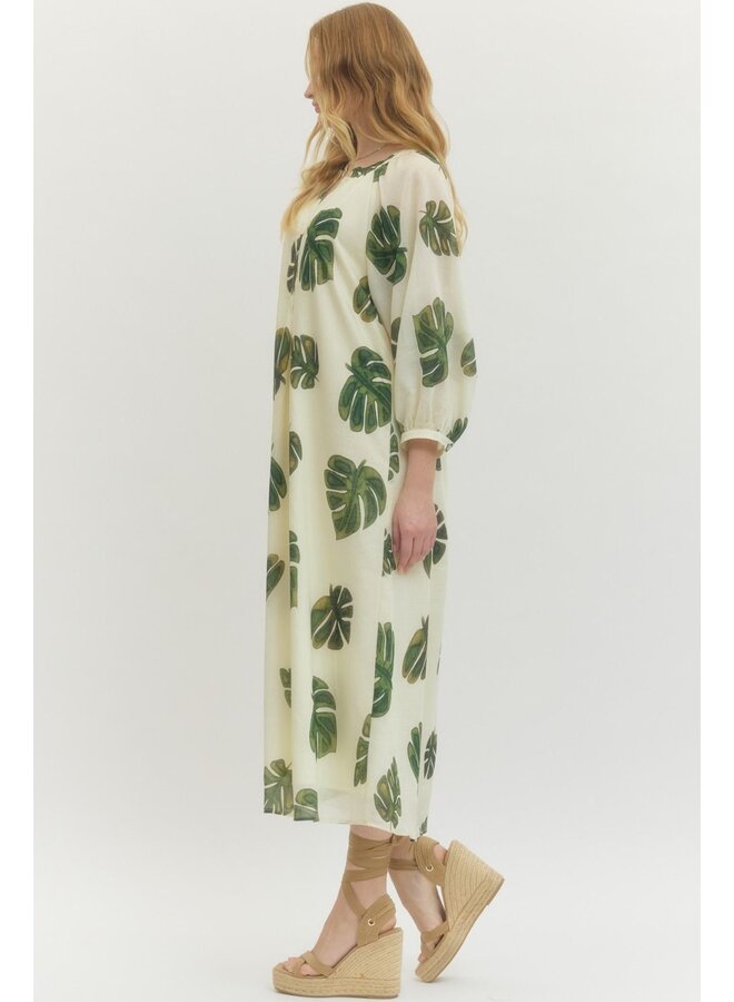 Palm Leaf Vacay Dress