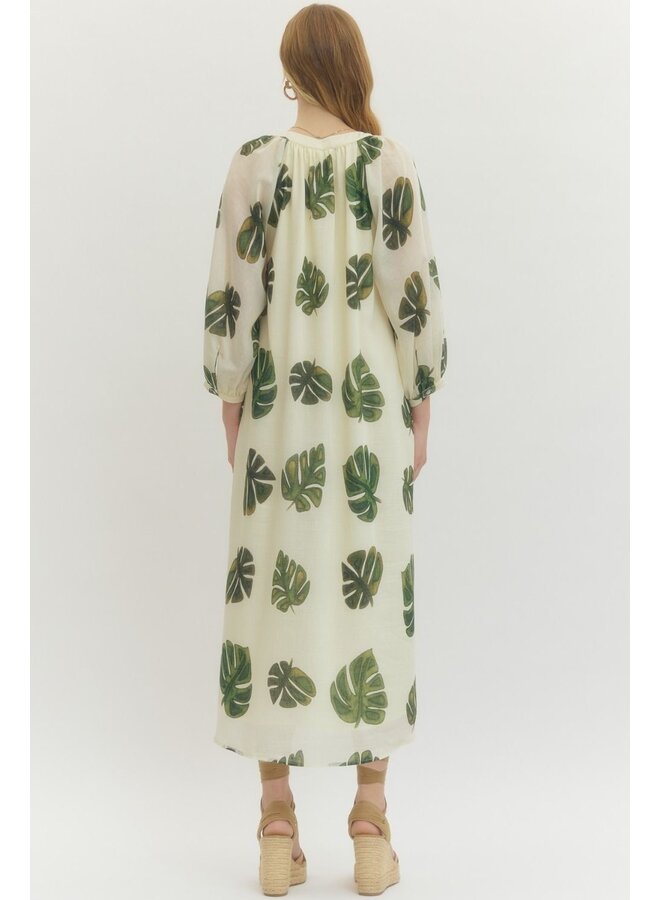 Palm Leaf Vacay Dress