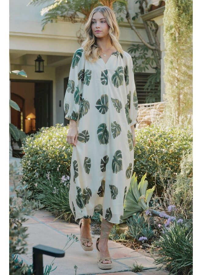 Palm Leaf Vacay Dress