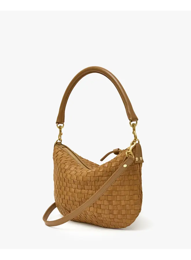 Petit Moyen Messenger - Leather & Suede Woven Checker - Sequoia