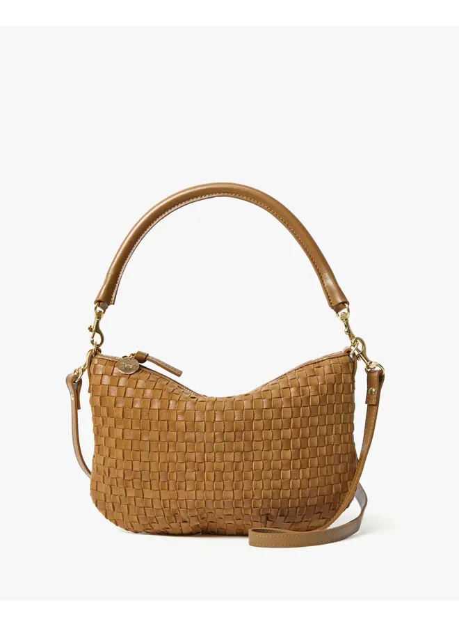 Petit Moyen Messenger - Leather & Suede Woven Checker - Sequoia