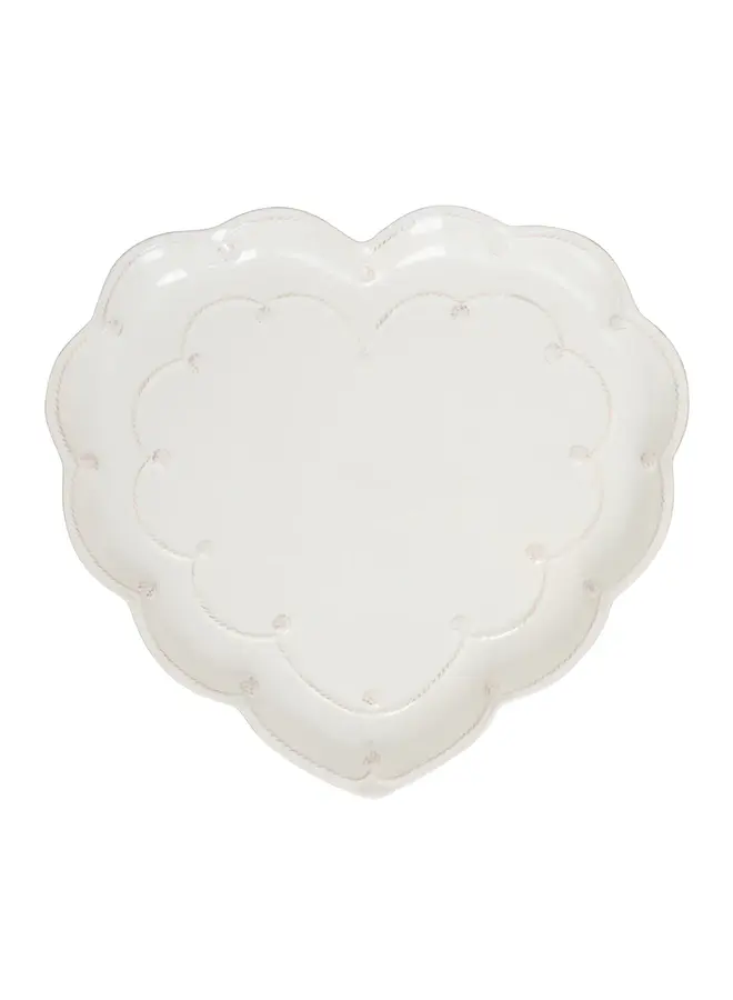 Berry & Thread  15" Heart Platter - Whitewash