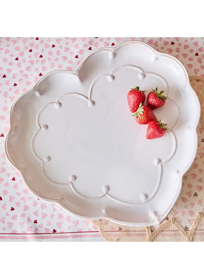 Berry & Thread  15" Heart Platter - Whitewash