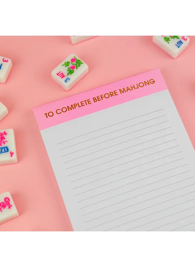 To Complete Before Mahjong Notepad