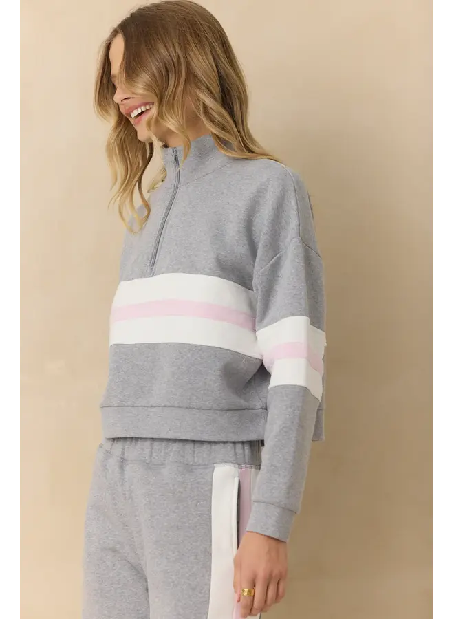 Vintage Fleece Colorblock Quarter Zip