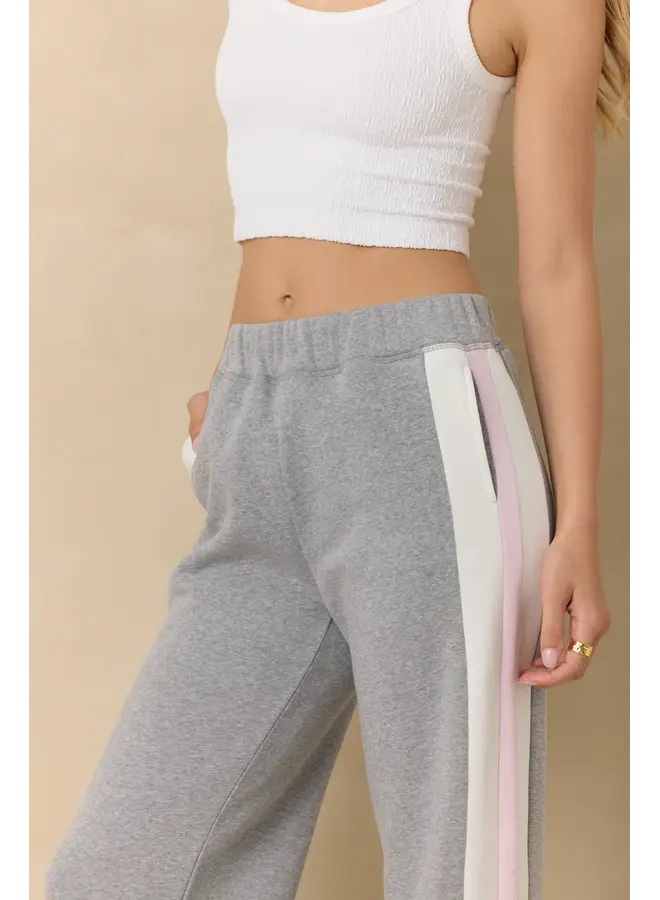 Vintage Fleece Colorblock Wide Leg Pants