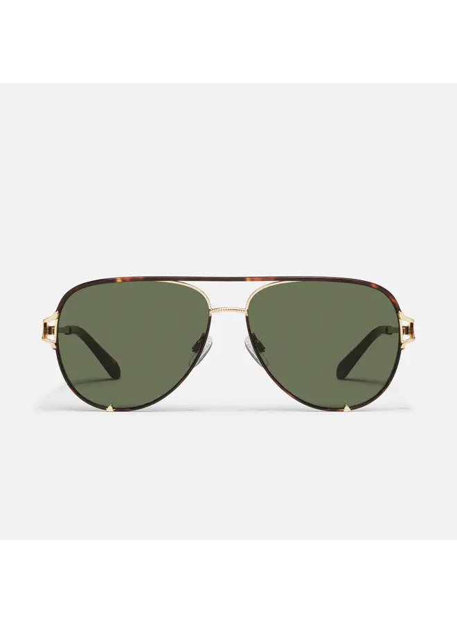 High Key Twist Sunglasses - Dark Tort/Green