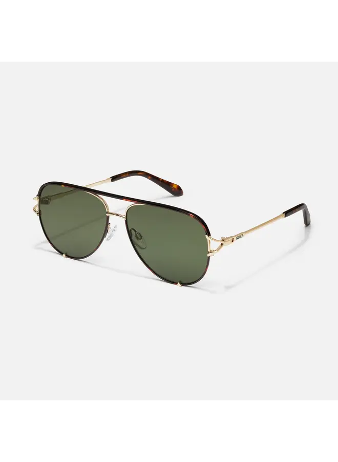 High Key Twist Sunglasses - Dark Tort/Green