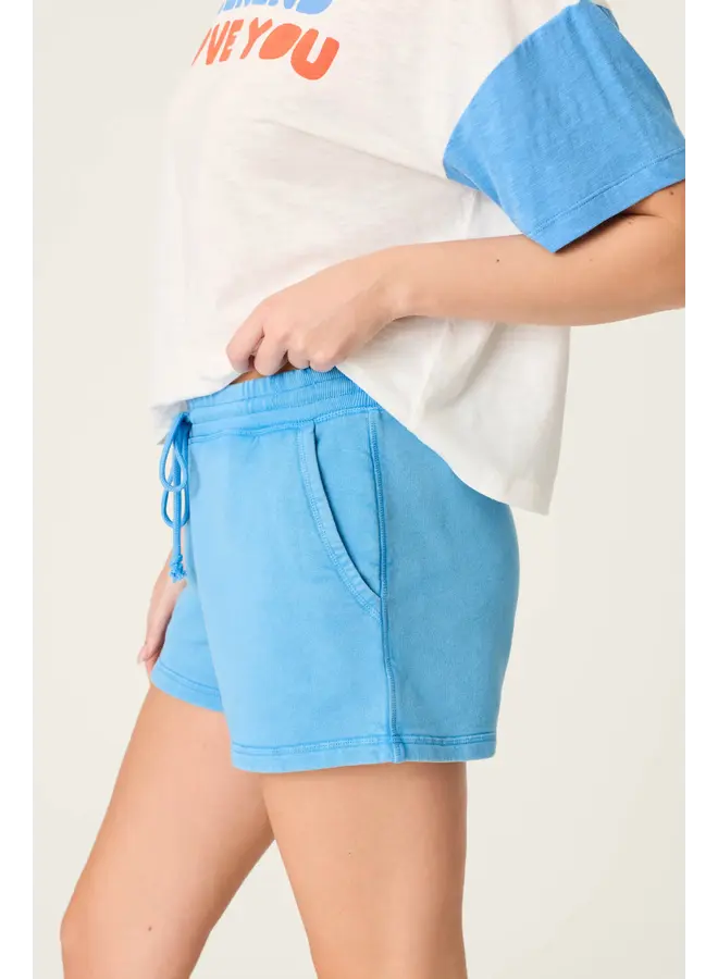 Short Washed Away- Marine Blue