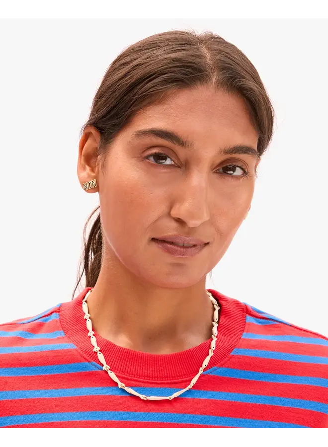 Enamel Sardine Necklace - Cream