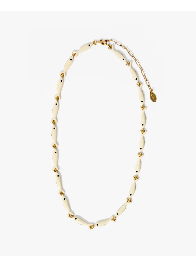 Enamel Sardine Necklace - Cream