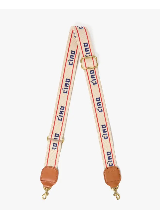 Adjustable Crossbody Strap - Ciao with double Stripe - Cream/Navy