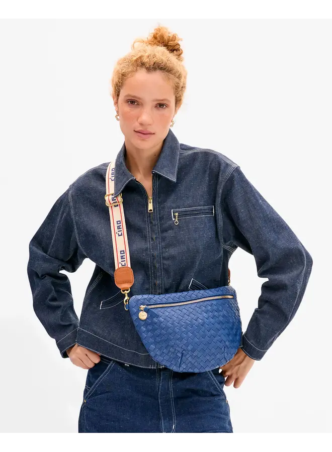 Grande Fanny - Medium Woven Diagonal - French Blue