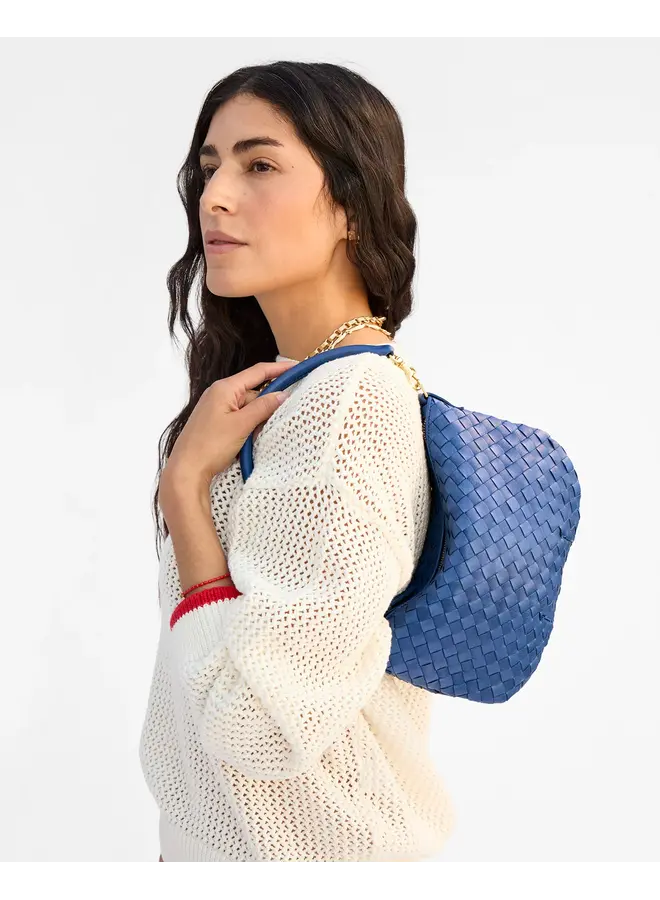 Petit Moyen Messenger - Medium Woven Diagonal - French Blue