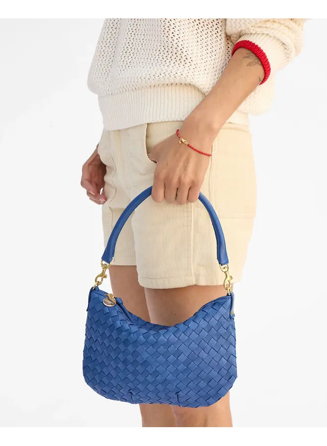 Petit Moyen Messenger - Medium Woven Diagonal - French Blue