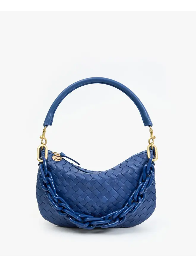 Petit Moyen Messenger - Medium Woven Diagonal - French Blue