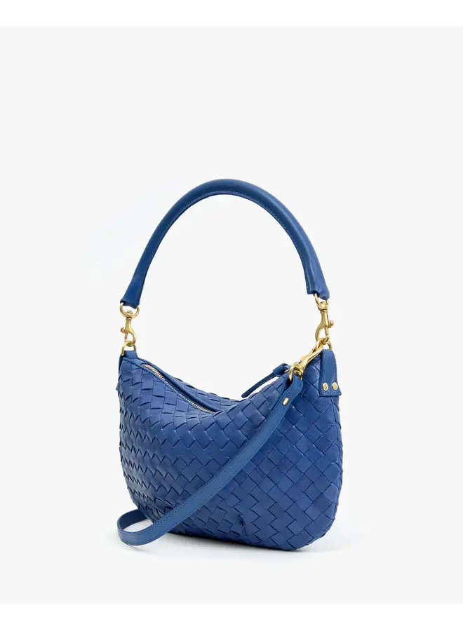 Petit Moyen Messenger - Medium Woven Diagonal - French Blue