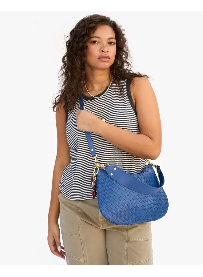 Moyen Messenger - Medium Woven Diagonal - French Blue