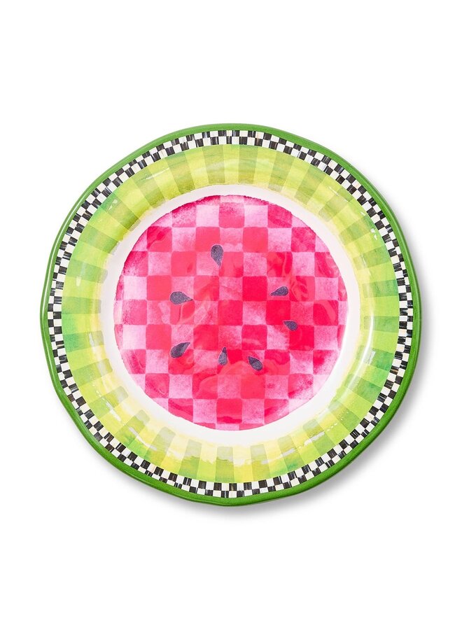 Watermelon Melamine Dinner Plates, Set of 4