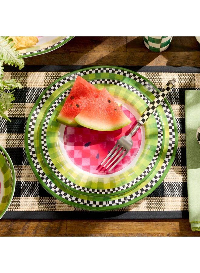 Watermelon Melamine Dinner Plates, Set of 4