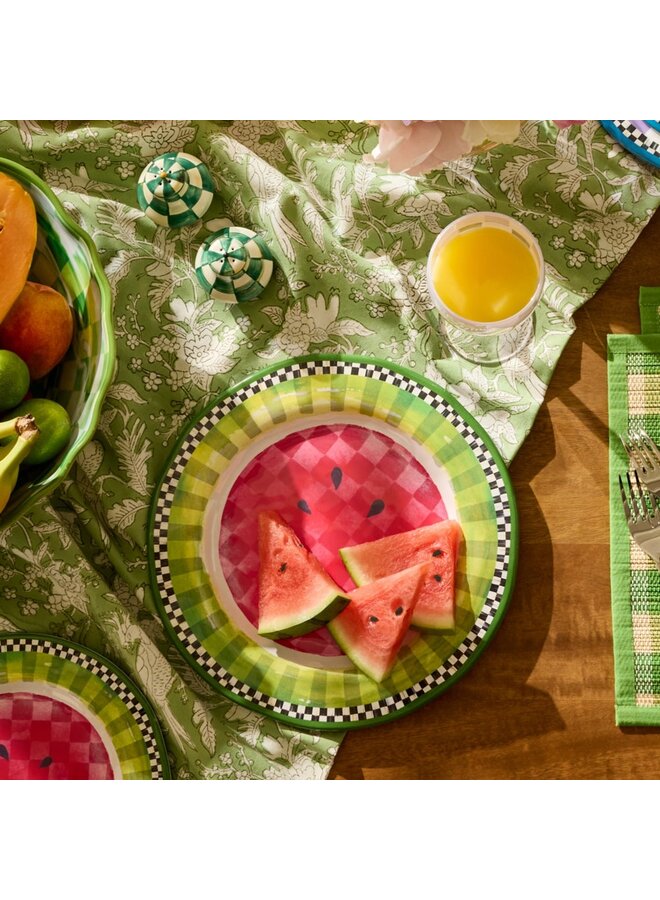 Watermelon Melamine Dinner Plates, Set of 4