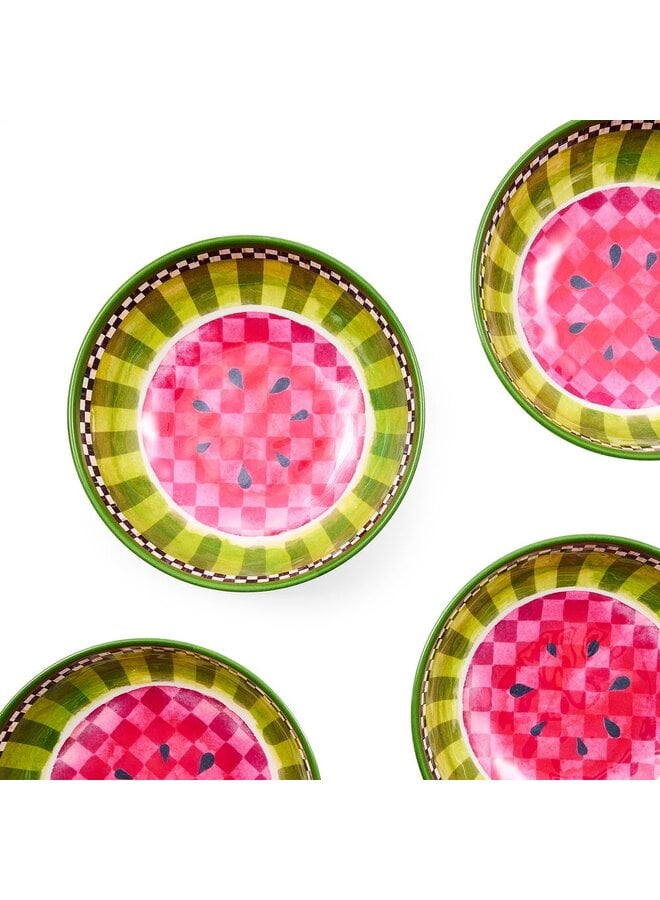 Watermelon Melamine Small Bowls, Set of 4