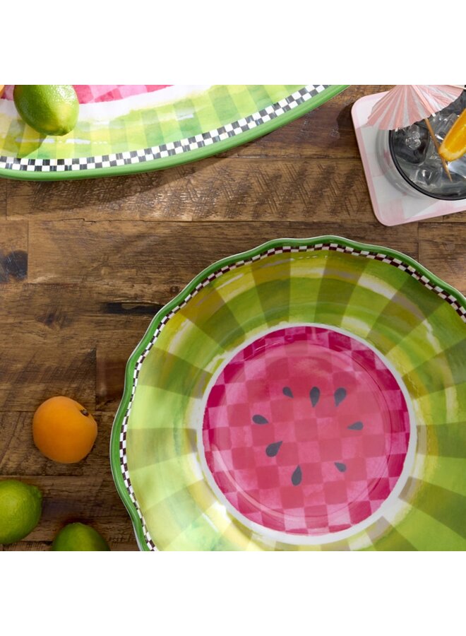 Watermelon Melamine Serving Bowl