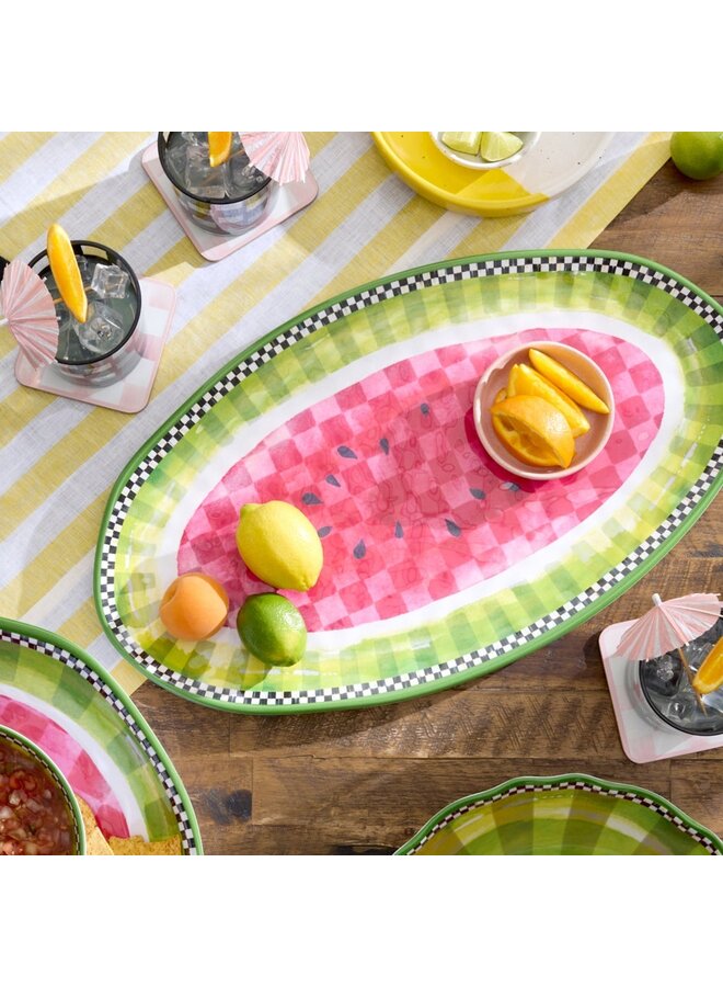Watermelon Melamine Oval Platter