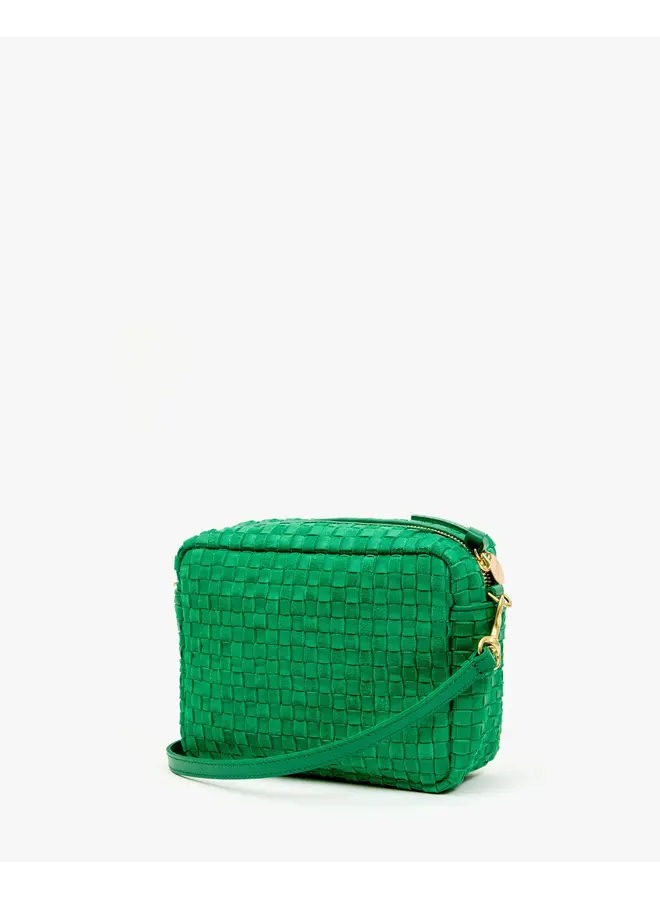 Midi Sac - Leather & Suede Woven Checker - Grass